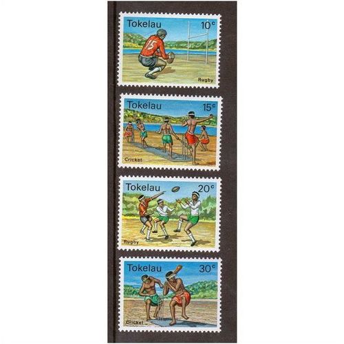 TOKELAU 1979 LOCAL SPORTS SET OF 4 MINT NEVER HINGED MNH CRICKET RUGBY