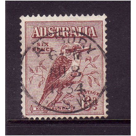 AUSTRALIA 1932 SG 146 6d LAUGHING KOOKABURRA FINE USED#1