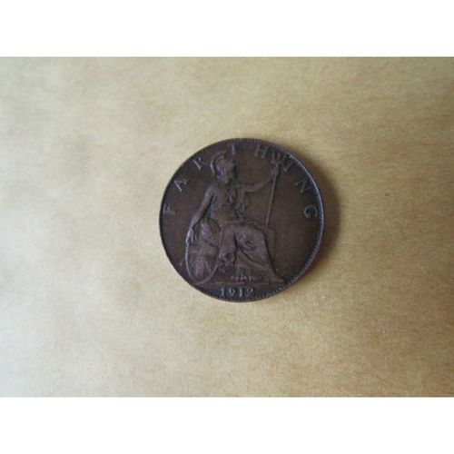 1912 GEORGE V FARTHING FREE POST. AD