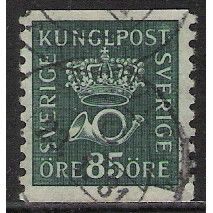 Fa 166 a: 85 ö blue-green Definitive Stamp: Crown and Posthorn