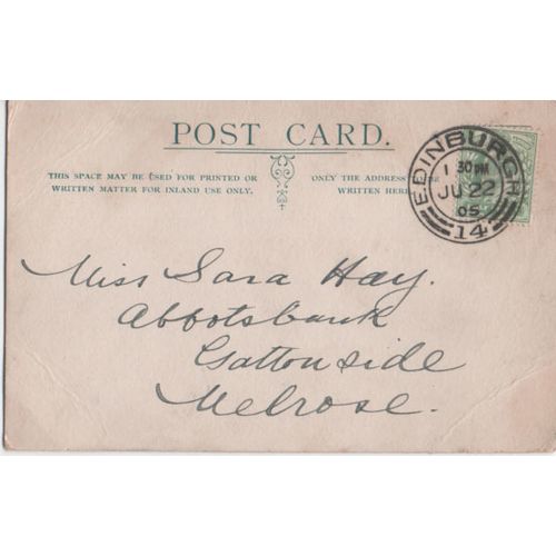 James Hay & Co Edinburgh Letter Postcard A Hay to Sara Hay 1905