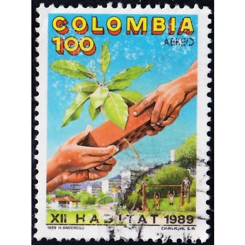 Colombia, 1989 100p Human Rights, SG 1822 (Scott #C803), used