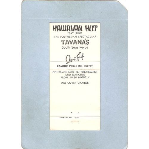 HI Honolulu Matchcover Tiki Hawaiian Hut ~11