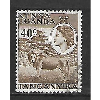 KENYA UGANDA TANGANYIKA 1958 40c LION SG 172 FINE USED