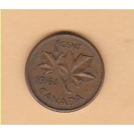 Canada 1 cent 1961 VF to EF