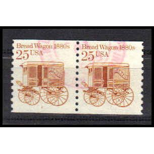 Used 2136 25c Bread Wagon Fine CNP Left 1 PA0816