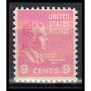 814 9c William Harrison Just Clears MNH B0295