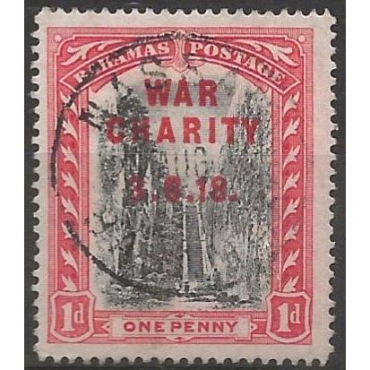Bahamas 1919 SG101 1d Grey-Black & Deep Carmine "WAR CHARITY" Fine Used ..