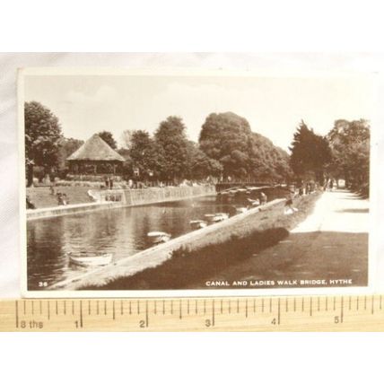 1953 postcard Canal & Ladies Walk Bridge, Hythe