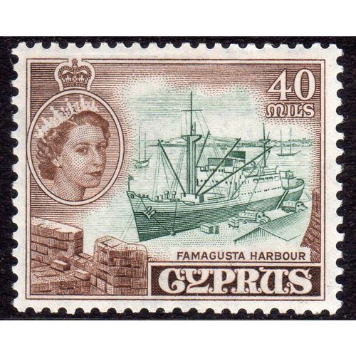 Cyprus Sg182 40m Deep Green & Sepia Lightly M/mint (G191)