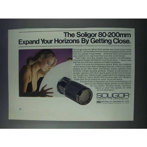 1981 Soligor 80-200mm Zoom Lens Ad - Expand Horizons