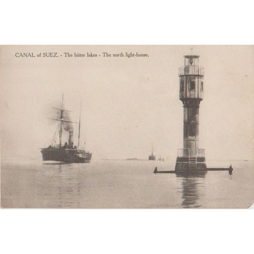 Egypt circa 1905 Suez Canal Bitter Lakes Lighthouse by L & C see other listings