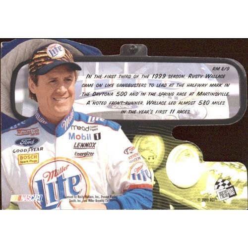 1999 Press Pass VIP Rusty Wallace Rear View Mirror-Die Cut #RM8/9