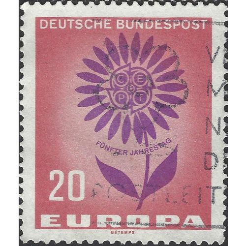 GERMANY, Europa CEPT, Flower petals, pink 1964, 20pf