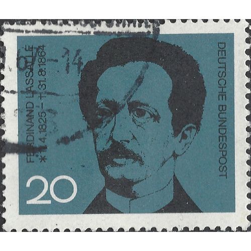 GERMANY, Ferdinand Lassalle 1825-1864, blue 1964, 20pf