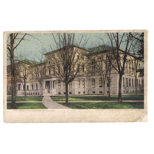 LAW BUILDING, UNIVERSITY OF MICHIGAN, USA. used vintage postcard not posted