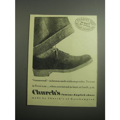 1948 Church's Greenwood Shoes Ad - Forgive the short supplies we export