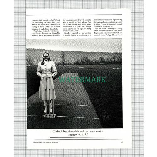 X1953) Frances & Phil Edmonds Cricketer Cricket -1989 Article