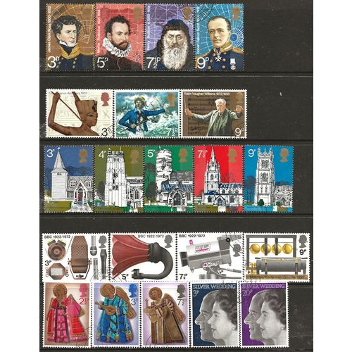 1972 All Commemoratives SG897-917 Very Fine Used Year Set.