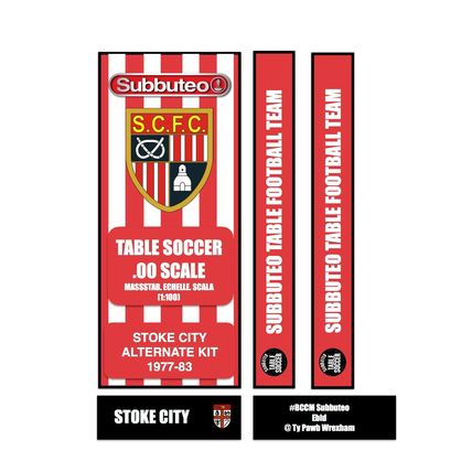 Tabletop Football Subbuteo Box Label Stoke City (ENG) alt kit 1977-83