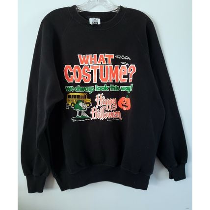 Lee Unisex What Costume? Black Long Sleeve Halloween Sweatshirt Size 2X