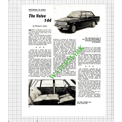 The Volvo 144 Car Review - 1968 Cutting