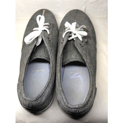 Vans Off the Wall Womens 6.5 Skateboarding Lace Up Sneakers Canvas Charcoal Grey