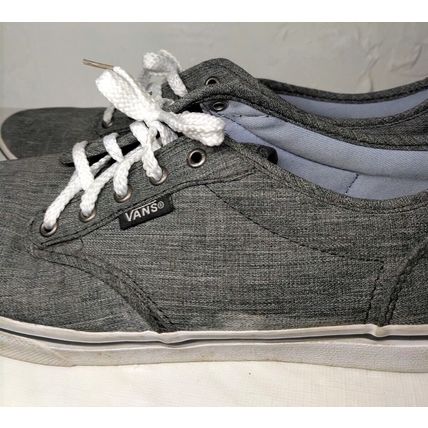Vans Off the Wall Womens 6.5 Skateboarding Lace Up Sneakers Canvas Charcoal Grey