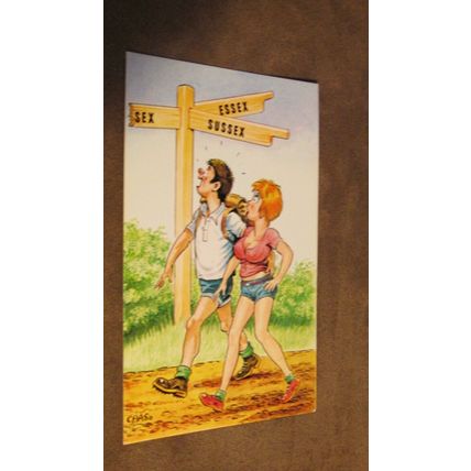 Bamforth Comic / humour Postcard - Walking to Essex, Sussex or just Sex