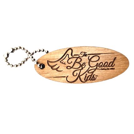 The Be Good Kids Wooden Keychain Charm Fob Purse Bag Luggage