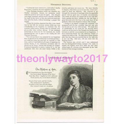 Our Mistress of Arts, Victorian Ladies Fashion, Book Illustration, 1891