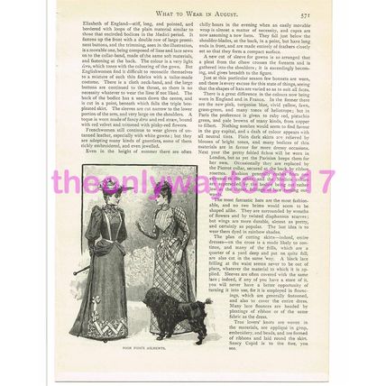 More Clothes for August, Victorian Ladies Fashion, Book Illustration, 1891