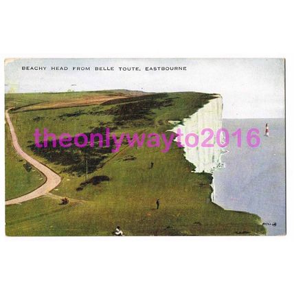 Beach Head from Bell Toute, Eastbourne, Sussex, England, 1924, Postcard