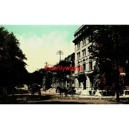 Strathcona Hall, Sherbrook Street, Montreal, Canada, Valentines Postcard