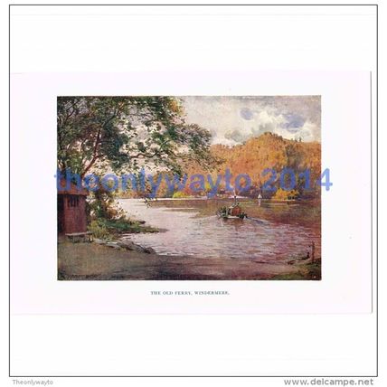 OLD FERRY, WINDERMERE, CUMBRIA, ENGLAND, BOOK ILLUSTRATION, 1925