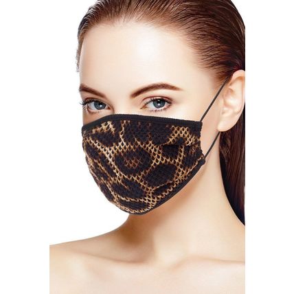 Mesh Leopard And Camouflauge Print Face Mask