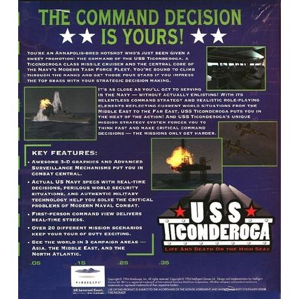 USS Ticonderoga (PC-CD, 1994) for Windows 95 - NEW CD in SLEEVE