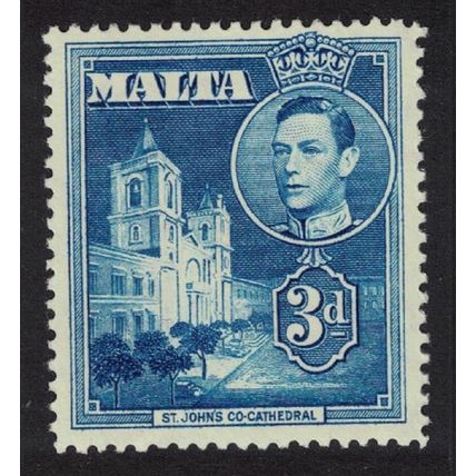 Malta St John's Co-Cathedral 3d blue 1938 MNH SG#223a