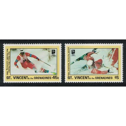 St. Vincent Winter Olympic Albertville Winners 1993 MNH SG#2280+2292