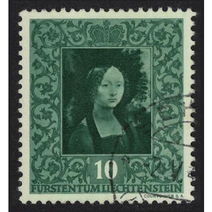 Liechtenstein 'Ginevra de Benci' Painting by da Vinci 1949 Canc SG#269