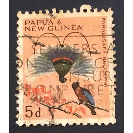 Papua & New Guinea 1965 5d Bird of Paradise - Used Stamp