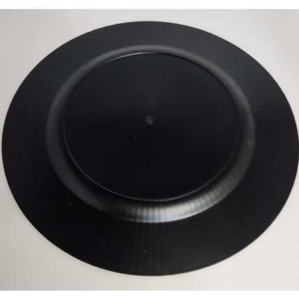 Set of 12 Elegant Black Dinner Plate Plastic Chargers 13 Inch Diameter - NEW