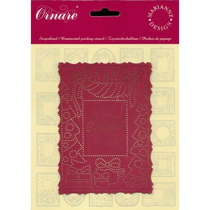 Marianne. Ornare. PM 022. Embroidery Pricking Stencil. Cardmaking Scrapbooking