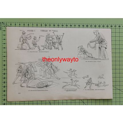 Roman Gladiators & Warfare, Book Illustration (Print), 1850