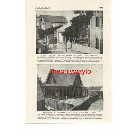 Palace Of Justice & European House, Antananarivo, Madagascar, Book Illustration