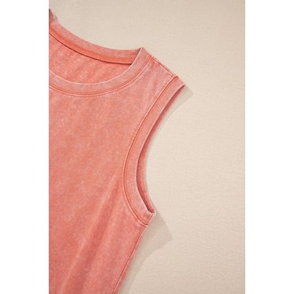 Flamingo Mineral Wash Tank Mini Dress with Pockets