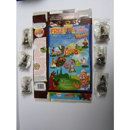 Weetabix - Weetos 2000 Watership Down Cereal Box & Set of 6 Toy Figures Sealed