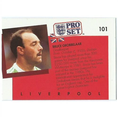 1990/1991 Pro Set Footbal - #101 - Bruce Grobbelaar