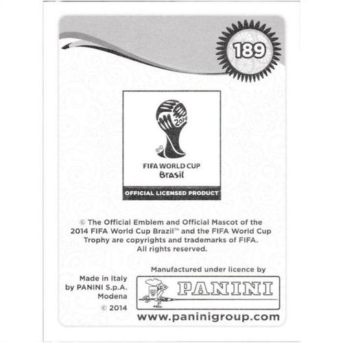 2014 Panini World Cup Soccer Stickers - #189 - Luis Perea