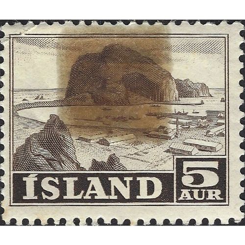 ICELAND, Fishing Port, brown 1954, 5aur